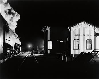 O. WINSTON LINK (1914-2001) Train No. 17, The Birmingham Special, Gets a Highball (Rural Retreat, Virginia).
